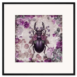 Gerahmter Kunstdruck Blumenkäfer