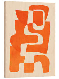 Holzbild Abstrakte orange Form - ThingDesign