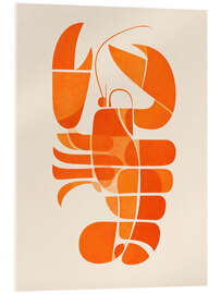 Acrylglasbild Abstrakter Hummer in Orange - ThingDesign