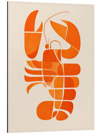 Alubild Abstrakter Hummer in Orange - ThingDesign