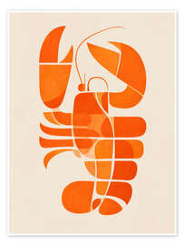Wandbild Abstrakter Hummer in Orange - ThingDesign