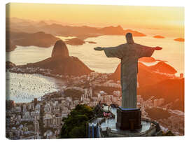 Leinwandbild Christusstatue und Zuckerhut, Rio de Janeiro, Brasilien - Matteo Colombo