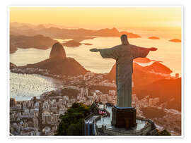 Poster Christusstatue und Zuckerhut, Rio de Janeiro, Brasilien - Matteo Colombo