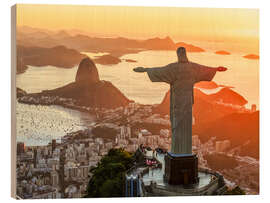 Holzbild Christusstatue und Zuckerhut, Rio de Janeiro, Brasilien - Matteo Colombo