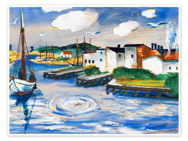 Wandbild Der Fischereihafen - Max Pechstein