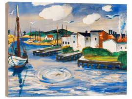 Holzbild Der Fischereihafen - Max Pechstein