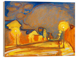 Holzbild Straßenlaternen in Paris - Max Pechstein