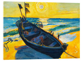 Acrylglasbild Boot bei Sonnenaufgang - Max Pechstein