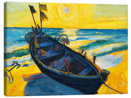 Leinwandbild Boot bei Sonnenaufgang - Max Pechstein