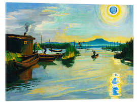 Acrylglasbild Sonnenaufgang über dem Gardasee - Max Pechstein