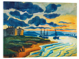 Acrylglasbild Sonnenuntergang am Meer