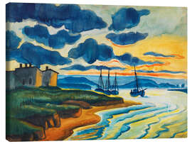 Leinwandbild Sonnenuntergang am Meer