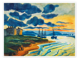 Wandbild Sonnenuntergang am Meer - Max Pechstein