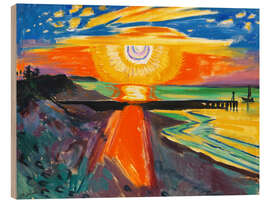 Holzbild Sonnenuntergang über dem Meer