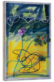 Holzbild Blaue Blume 1992 - Else Raasum