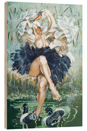 Holzbild Die Schwäne der Zeit, 1988 - Jean Moreaux