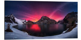 Alubild Polarlichter in den Alpen, Spullersee, Arlberg - Lucas Tiefenthaler