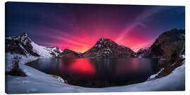 Leinwandbild Polarlichter in den Alpen, Spullersee, Arlberg - Lucas Tiefenthaler