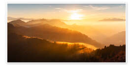 Wandbild Sonnenuntergang Furkajoch, Vorarlberg - Lucas Tiefenthaler