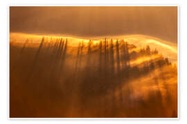 Wandbild Nebelstimmung in den Alpen Sonnenuntergang - Lucas Tiefenthaler