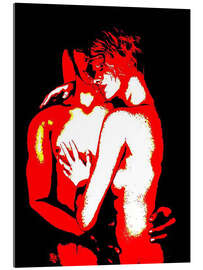 Acrylglasbild Ein verliebtes Paar im roten Licht - Andrej Losovoj