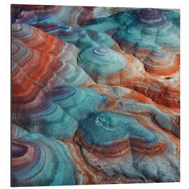 Alubild Farbenfrohe Bentonithügel der Wüste in den USA - Martin Podt