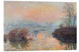 Acrylglasbild Sonnenuntergang an der Seine in Lavacourt, 1880 - Claude Monet