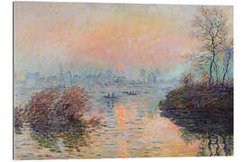 Quadro em plexi-alumínio Sun Setting Over the Seine at Lavacourt, 1880 - Claude Monet