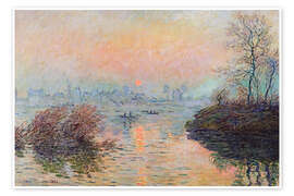 Wandbild Sonnenuntergang an der Seine in Lavacourt, 1880 - Claude Monet
