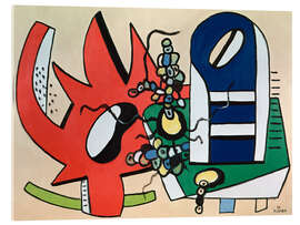 Tableau en verre acrylique Still life in red and blue, 1939 - Fernand Léger