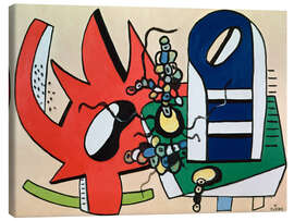 Lærredsbillede Still life in red and blue, 1939 - Fernand Léger