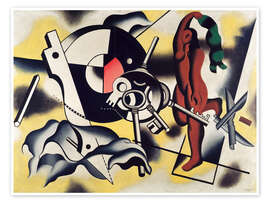 Wandbild Still life, Contrasting objects, 1930 - Fernand Léger