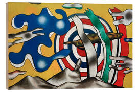 Holzbild Das Flugzeug am Himmel - Fernand Léger