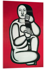 Acrylglasbild Weiblicher Akt auf rotem Hintergrund, 1927 - Fernand Léger
