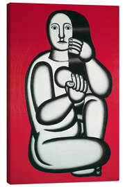 Leinwandbild Weiblicher Akt auf rotem Hintergrund, 1927 - Fernand Léger