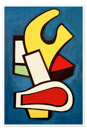 Wandbild Architektonische Komposition auf blauem Hintergrund - Fernand Léger