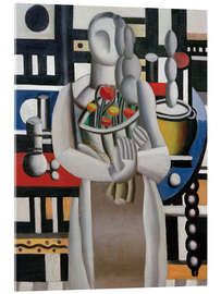 Acrylglasbild Frau mit Blumen, 1920 - Fernand Léger