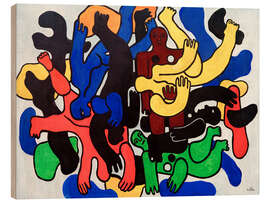 Holzbild Die großen schwarzen Taucher