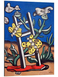 Print på aluminium Two yellow butterflies on a ladder, 1951 - Fernand Léger