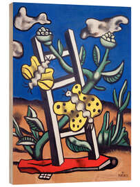 Holzbild Zwei gelbe Schmetterlinge auf einer Leiter, 1951 - Fernand Léger
