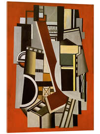 Quadro em acrílico Mechanical elements on a red background, 1924 - Fernand Léger