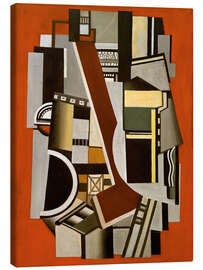 Leinwandbild Mechanische Elemente auf rotem Grund, 1924 - Fernand Léger