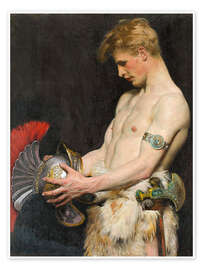 Wandbild Germanischer Krieger mit Helm - Osmar Schindler