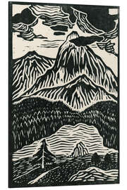 Aluminium print Autumn, A Linocut Relief Print - Mikuláš Galanda