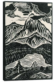 Leinwandbild Herbst, ein Linolschnitt-Reliefdruck - Mikuláš Galanda