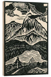 Holzbild Herbst, ein Linolschnitt-Reliefdruck - Mikuláš Galanda