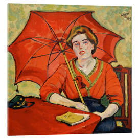 Acrylglasbild Bildnis in Rot (Schauspielerin), 1909 - Max Pechstein