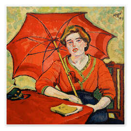 Wandbild Bildnis in Rot (Schauspielerin), 1909 - Max Pechstein