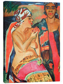 Leinwandbild Frauen mit buntem Teppich, 1920 - Max Pechstein