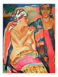 Wandbild Frauen mit buntem Teppich, 1920 - Max Pechstein